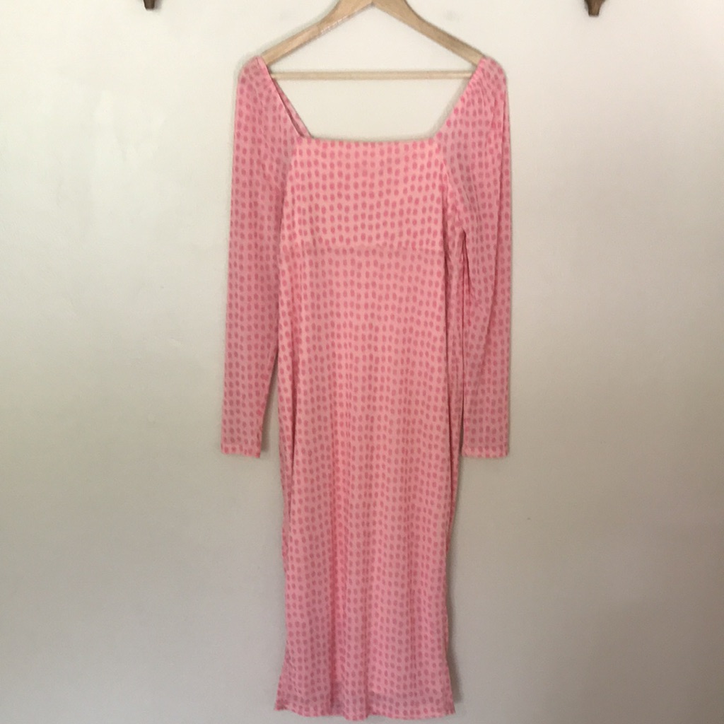 New House Of Aama Sweetheart Neck A-Line Dress - Pink. Large — image 7 of 8